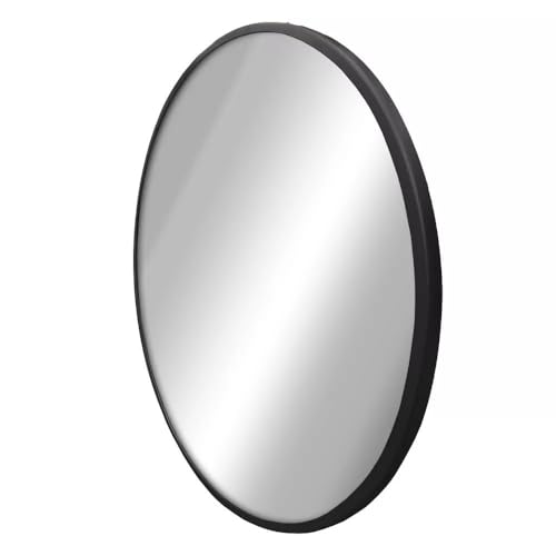 Image of Sidra Decor HD Round Wall Mirror with Metal Frame | Modern Hanging Mirror for Bathroom, Wash Basin, Bedroom, Living Room, Makeup & Home Decor (Black 14 Inch)