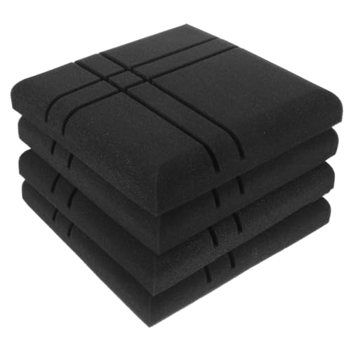 Sosoport 4 paneles acústicos absorbentes de sonido para reducción de ruido, autoadhesivos, para estudio, dormitorio, Ktv y espacios de grabación