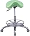 Stołek na kołach Siodła stolca Ergonomiczna, stołek siodłowy Masaż toczenia krzesło do salonu piękności Spa kuchenne, regulowany stołek hydrauliczny na kołach (Color : Green)