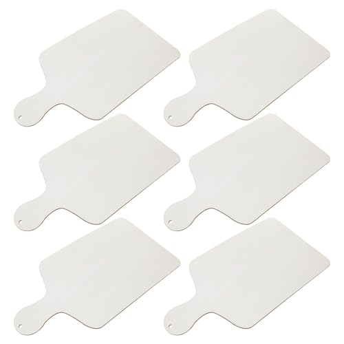 MUELODSIC 6 Piezas Tablas de Cortar Rústicas de Madera con Mango Tabla para Servir y Preparar Quesos Pan y Embutidos para Cocina y Picnics