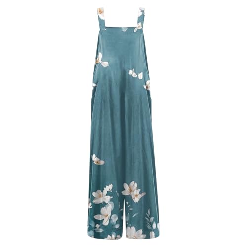 Women Jumpsuits Vintage 2025 Spring Summer Outfits Palazzo One Piece Rompers Boho Floral Beach Overalls with Pockets3