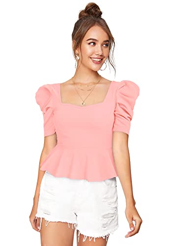 Image of ILLI LONDON Women's Puff Sleeve Peplum TOP
