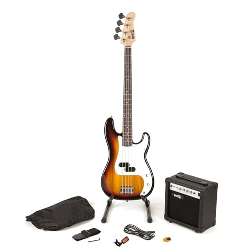 RockJam Full-Size Bass Guitar Kit with Amp Tuner Stand & Bag