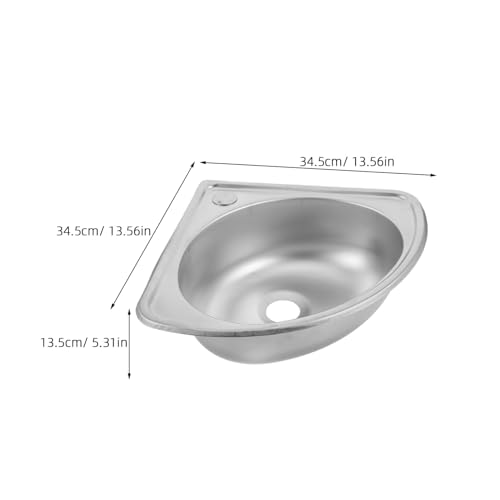 VALICLUD 1 juego Fregadero Inoxidable para Caravanas Lavabo Triangular Tazón para Cocina y Baño Instalación Rápida y para Lavar Verduras y Platos