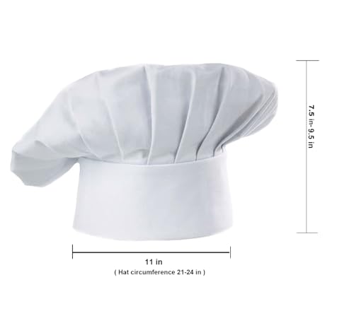 Hyzrz Chef Hat Set of 2 Pack Adult Adjustable Elastic Baker Kitchen Cooking Chef Cap