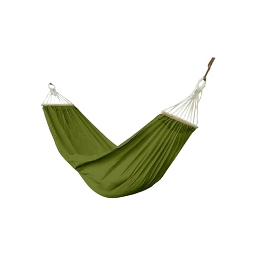 Hamaca de Lona for Acampar al Aire Libre, Viajes, con Palos de Madera, fácil de Guardar, for Colgar en el árbol, Multiusos.(Groen,S)