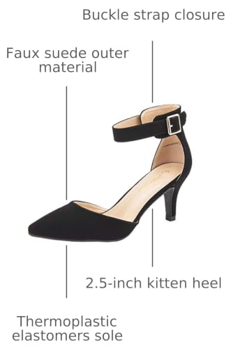 Image of DREAM PAIRS Women's Kitten Heels Ankle Strap Pumps