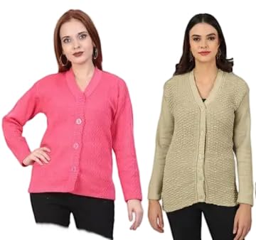 Mohan Traders' Winter Soft Knit Solid Full Sleeves Button Down Woolen Pullover for Women_CMB_137-picture-34