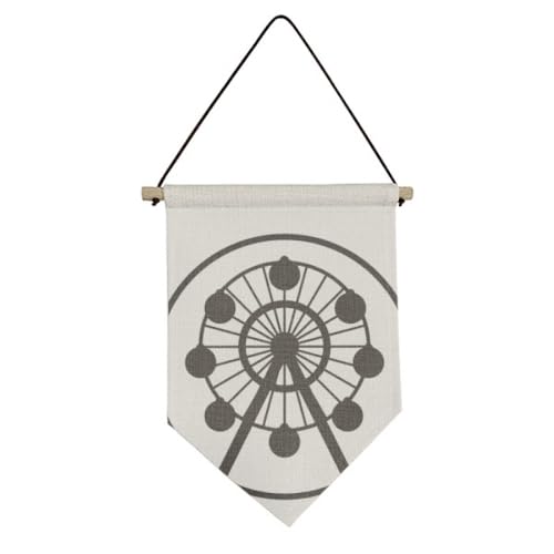 Drapeau en toile grande roue noir pour habiller un mur vide