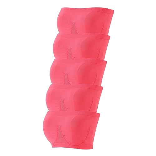 Top tubo bandeau elástico y acolchado para fitness en pack de 5 piezas para mujer