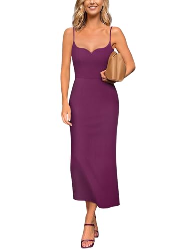 VFSHOW Women's Spaghetti Strap Bodycon Midi Dress