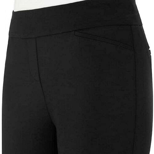 Dalia Ladies' Comfort fit Sits at Waist Slim Leg Stretch Pull On Pant (Black, Small)4