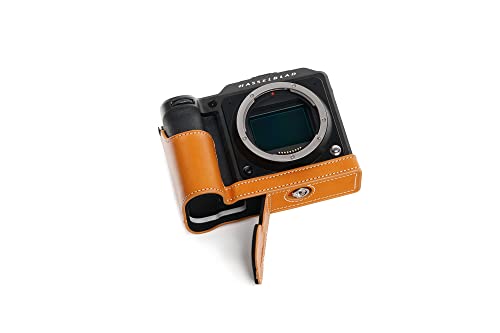Zakao - Funda para cámara Hasselblad X2D 100C, hecha a mano, de piel auténtica, con apertura inferior y correa de mano, Amarillo, Estuche de belleza - imagen 5