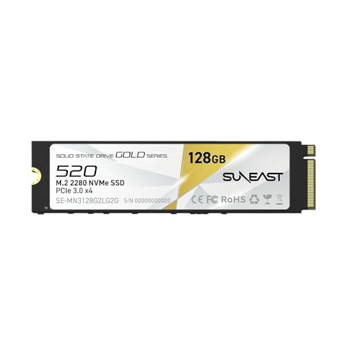 SUNEAST 128GB M.2 2280 PCIe 3.0 NVMe Gen3x4 SSD - Up to 1200MB/s Read 950MB/s Write 3D NAND Flash Internal Solid State Drive for Laptop & Desktop