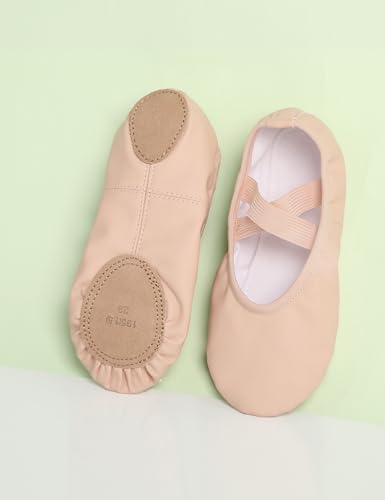 Phoeswan Ballet Shoes for Girls, PU Leather Girls Dance Slippers for Toddler/Little Kid/Big Kid2