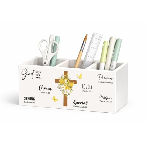 Christian Faith Wooden Desk Organizer