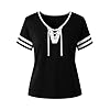 Generisch Oversize Shirt Women's Large Sizes Short Sleeve Crew Neck Summer T-Shirt Top Casual Loose Plain Modern Cotton Basic Top Comfortable Everyday Light and Airy, black, 4XL #4