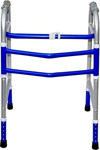 Kgn Surgical Portable Light Weight Height Adjustable Foldable Walker (WS 006) for Men Women Adults Patients & Old Age People (BLUE WALKER) Made in India