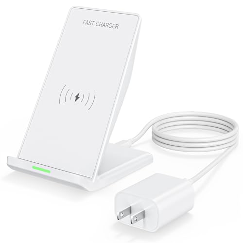 Image of Wireless Phone Charger Stand,15W Fast Android Wireless Charger Station for iPhone 17 /17 Air /17 Pro Max /15 /14 /13, 15W Fast Charging for Samsung Galaxy S23 S22 S21 with 20W USB C Charging Block Adapter