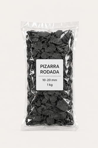 TODOSTONES Piedras Decorativas Naturales - Colores Vibrantes para Embellecer tu Espacio, jarrones, macetas, Centro de Mesa. (1,9 kg Pizarra rodada Gris)