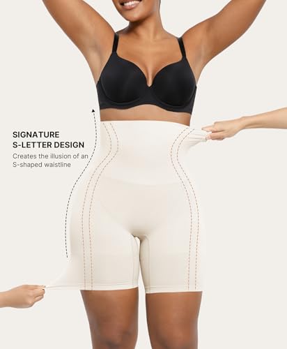 Image of SHAPELLX Tummy Control Shapewear for Women High Waisted Body Shaper Shorts Thigh Slimming Underwear