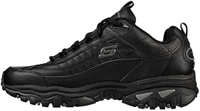 Skechers mens Energy Afterburn Shoes Lace-Up Sneaker, Black/Grey, 6.5