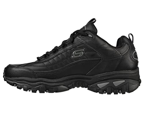 Skechers mens Energy Afterburn Shoes Lace-Up Sneaker, Black/Grey, 9 Wide by Skechers - Used condition - US$25.45