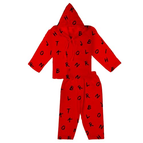 Image of Dowin Baby Boy's and Baby Girl's Front Open Thermal Polyfill Suit for Winters | Body Warmer for Baby | Full Sleeves Infant Woolen Set | Hoodie Clothing Set for New Born Baby | Lightweight (Pack of 1)