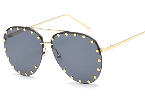 Chezi Rimless Studded Aviator Sunglasses4