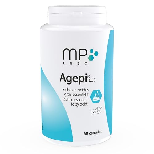MP Labo Agepi® Omega 3 pour Chien et Chat - Riche en Acides Gras Essentiels (60 Capsules)