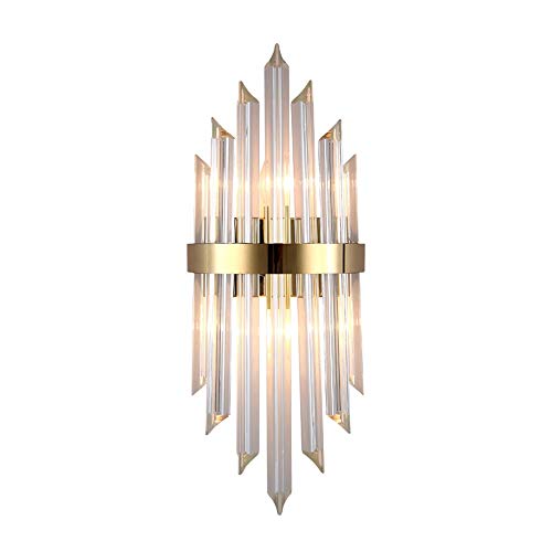 Luces de pared decorativas de acero inoxidable y cristal posmoderna