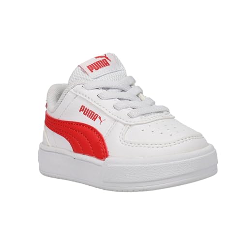 Image of PUMA Kids Caven Slip On Sneaker, White-High Risk Red, 4 US Unisex Toddler