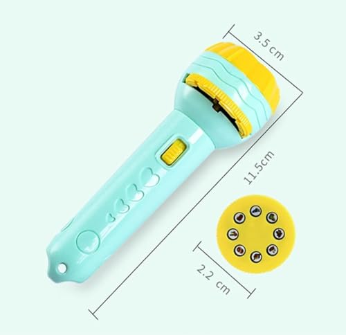Image of Mini Projector Torch Toy, 3 Slides 24 Patterns Slide Flashlight Torch for Kids Projection Light Toy Slide Lamp Educational Learning Night Light (Pack of 1)