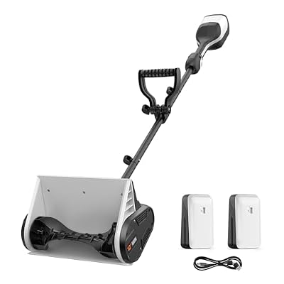 Litheli 2 x 20V 4.0Ah Cordless Snow Shovel,12-Inch Snow Blower Battery Powered, Efficient Brushless Motor Snow Thrower, 25-Feet Snow Throwing Distance