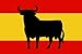 Etaia 5,4x8,4 cm Auto Aufkleber Fahne/Flagge von Spanien Espana spanischer Stier Toro Bulle Motorrad Bike Sticker Europa Länder