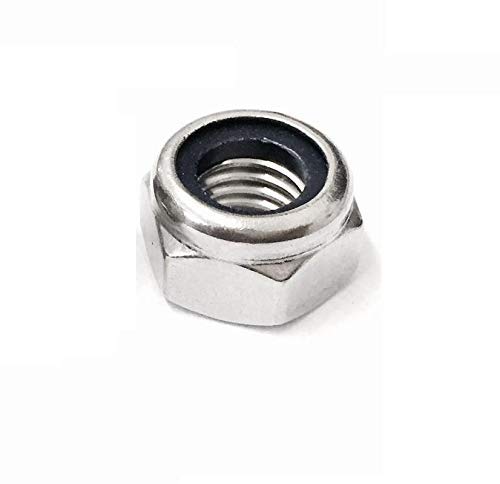 Grade 2 Mild Steel Nylon Insert Nyloc Lock Nut Polymer insert Lock Nut-Elastic Stop Blue Nylon Collar Zinc Finish (M4 x 0.7TPI, 50)