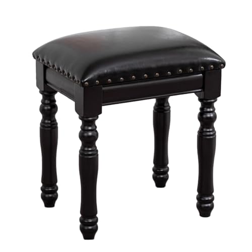 MAXHID Taburete De Tocador Vintage De Cuero