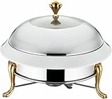 HOTAPEPU Gerichte Mit Runden Stahl In Großem Edelstahl Für Buffets Mit Lebensmittelschalen Und Kraftstoffstütze ~///