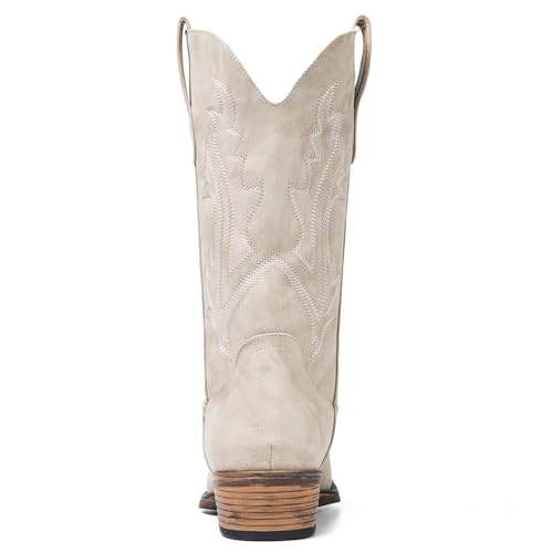 Image of Cowboy Boots for Women, Cowgirl Boots with Embroidered and Chunky Heel, Ideal for Daily Wear and Country Fashion