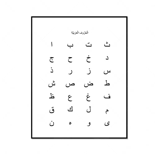 LJYLKR Alphabet Arabe Braille Alphabet Affiche Impression Mur Art Toile Peinture École Cadeaux Cover