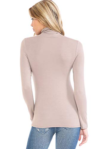 Image of Women's Lightweight Long Sleeve Turtleneck Top Pullover Sweater (S-3XL)