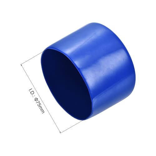 Image of uxcell 2pcs Rubber End Caps 75mm ID Vinyl Round Tube Bolt Cap Cover Screw Thread Protectors Blue, 50mm Height