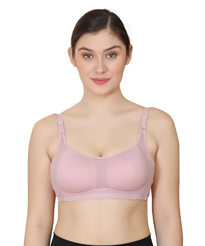 Image of GLAMORAS Nylon Blend Full Coverage Minimizer Everyday Bra for Women | Seamless, Wirefree, Padded Everyday Bra with Soft Cups | Size: 34-42, B Cup