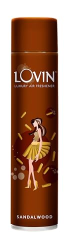Lovin Luxury Air Freshener Spray to refresh your Home & Office | Long lasting, naturally Fresh & Fragrant | Keep Your Home & Office All Day Fresh with Natural Aroma Sandalwood125g PK1