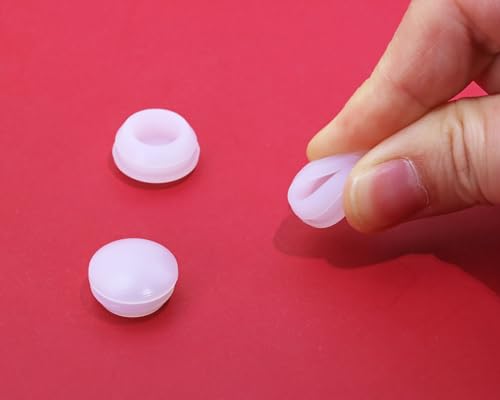 Image of ONLYKXY 10 Pcs Clear Silicone Round Snap in Type Locking Furniture Hole Plugs Button Protective Cover Cap Head,Universal (14mm /0.55inch)