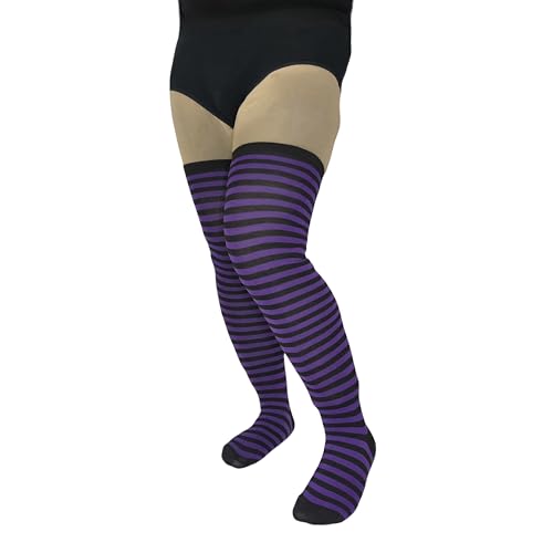 Image of Plus Size Women's Thigh High Socks Stretchy 18-40 inch Thigh Fit, Breathable Knit Leg Warmers