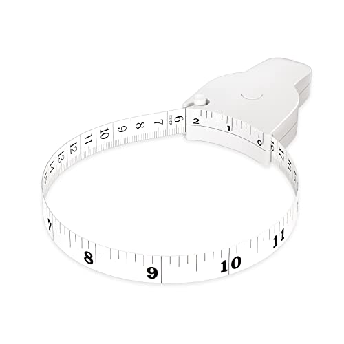 REIDEA Body Measuring Tape 60 Inch Weight Loss Retractable Measure Tape with Lock Pin and Push Button for Fitness, Tailor, Sewing White