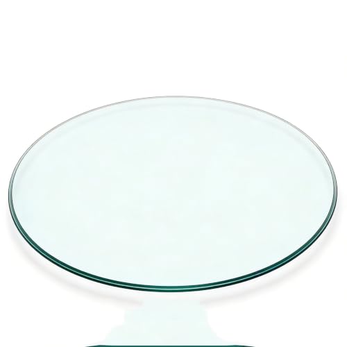 Dessus de table rond en verre trempé ultra résistant surface épaisse 50cm
