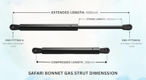 Image of RPR TATA Safari Bonnet Shocker /Bonnet Lifter /Bonnet Lifter /Bonnet Gas Strut /Bonnet Bonnet Gas Piston /Bonnet Gas Springs 1 Unit (1 Piece) 12 Months Warranty.