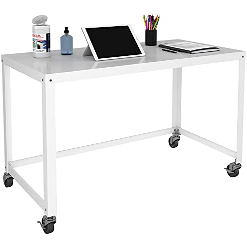 Office Dimensions 21647 White Rta 48" Wide Mobile Metal Desk Workstation Home Office Collection #TOP7